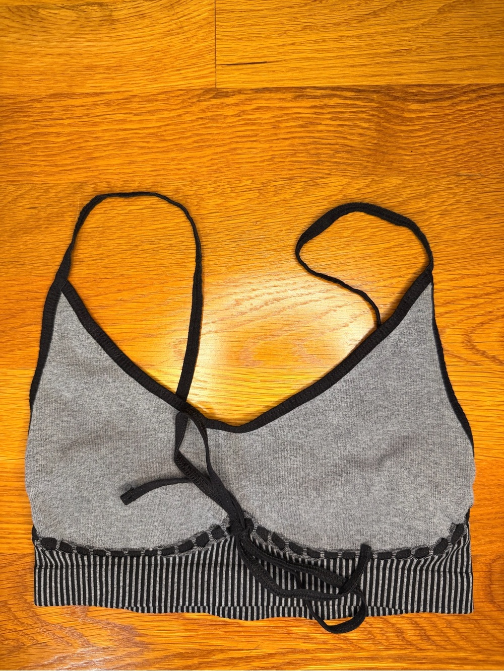 NWOT Intimately Free People Gray Black Striped Bow Bralette XS/S